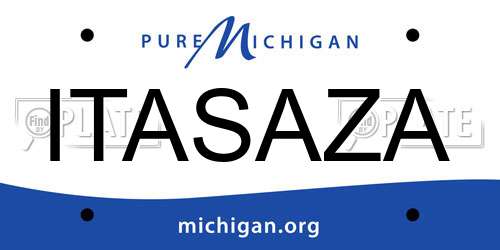 ITASAZA Michigan License Plate