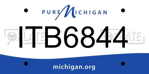 ITB6844 Michigan License Plate