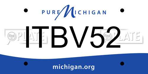 ITBV52 Michigan License Plate