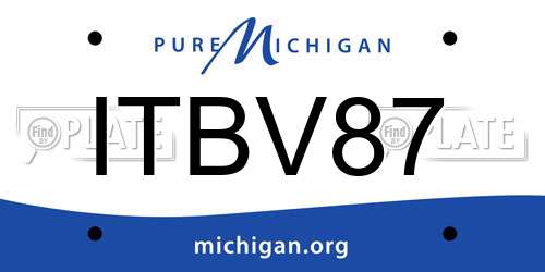 ITBV87 Michigan License Plate