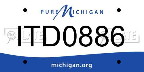 ITD0886 Michigan License Plate