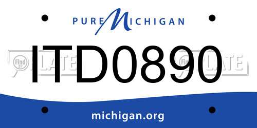 ITD0890 Michigan License Plate