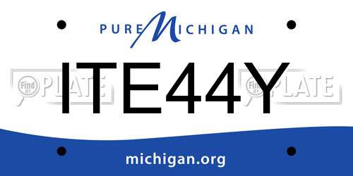 ITE44Y Michigan License Plate