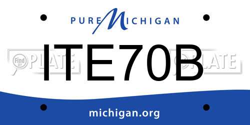 ITE70B Michigan License Plate