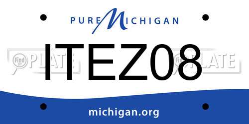 ITEZ08 Michigan License Plate