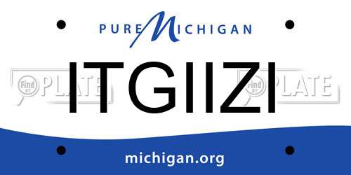 ITGIIZI Michigan License Plate