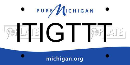ITIGTTT Michigan License Plate