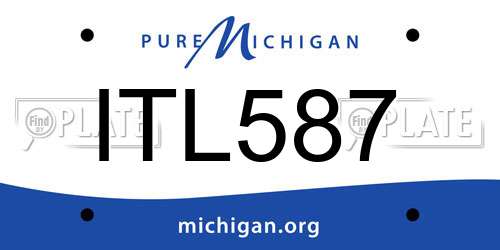 ITL587 Michigan License Plate