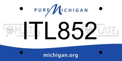 ITL852 Michigan License Plate