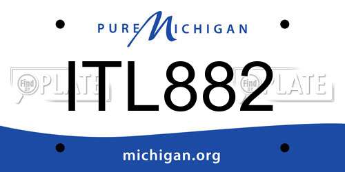 ITL882 Michigan License Plate