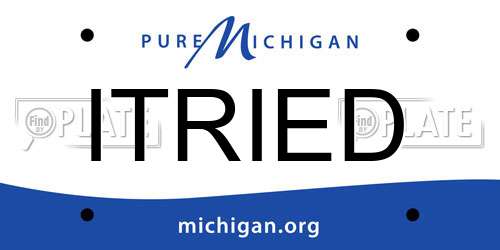 ITRIED Michigan License Plate