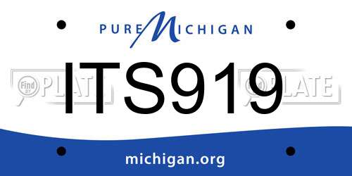 ITS919 Michigan License Plate
