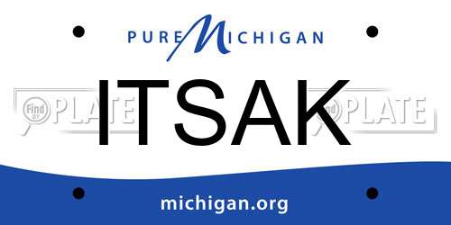 ITSAK Michigan License Plate