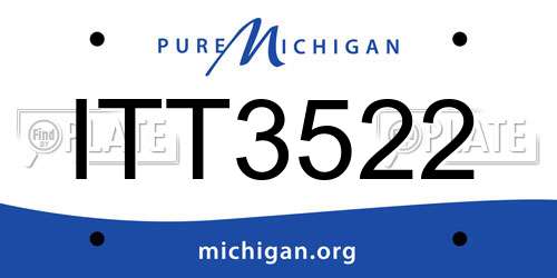 ITT3522 Michigan License Plate