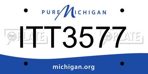 ITT3577 Michigan License Plate