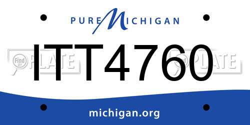 ITT4760 Michigan License Plate