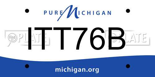ITT76B Michigan License Plate