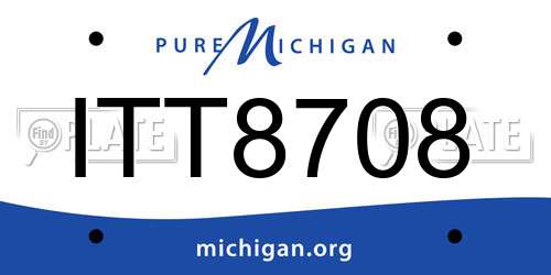 ITT8708 Michigan License Plate