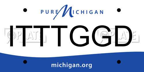 ITTTGGD Michigan License Plate