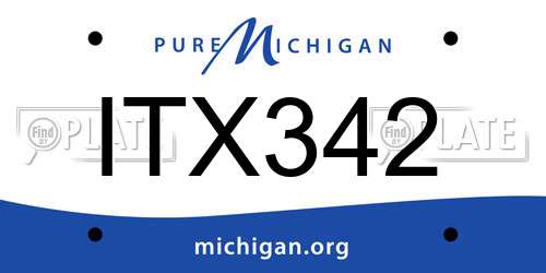 ITX342 Michigan License Plate
