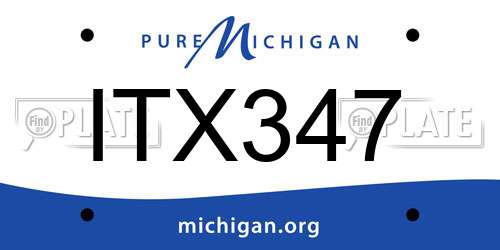 ITX347 Michigan License Plate