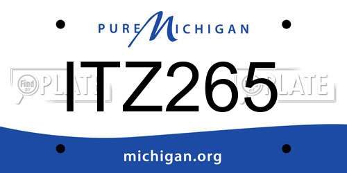 ITZ265 Michigan License Plate
