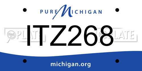 ITZ268 Michigan License Plate