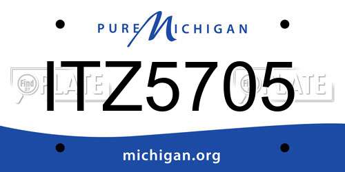 ITZ5705 Michigan License Plate