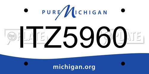 ITZ5960 Michigan License Plate