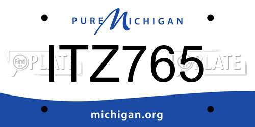 ITZ765 Michigan License Plate