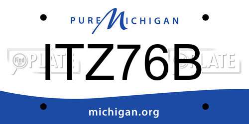 ITZ76B Michigan License Plate