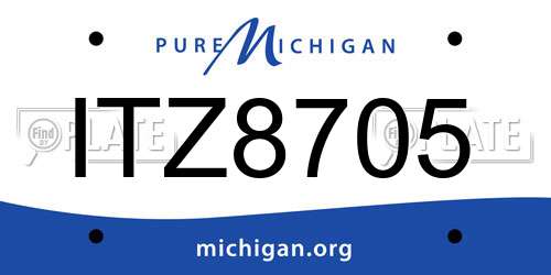 ITZ8705 Michigan License Plate