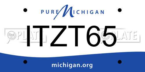ITZT65 Michigan License Plate