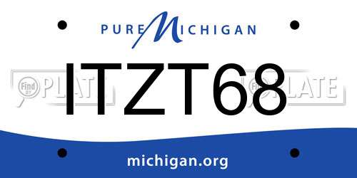 ITZT68 Michigan License Plate