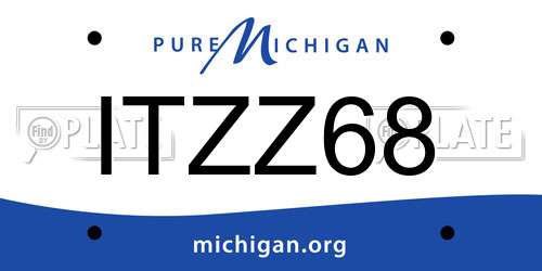 ITZZ68 Michigan License Plate