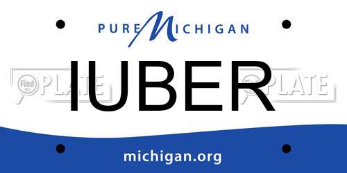 IUBER Michigan License Plate