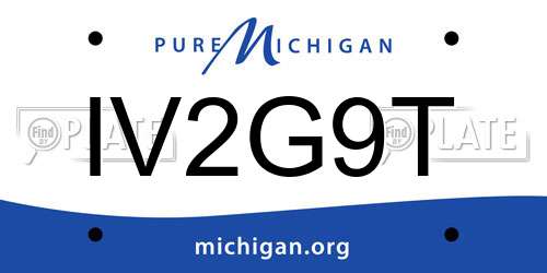 IV2G9T Michigan License Plate