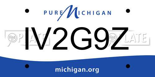 IV2G9Z Michigan License Plate