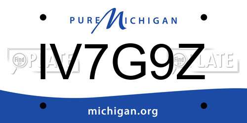 IV7G9Z Michigan License Plate