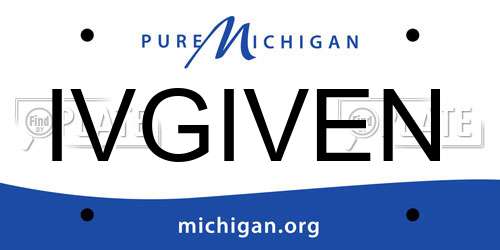 IVGIVEN Michigan License Plate