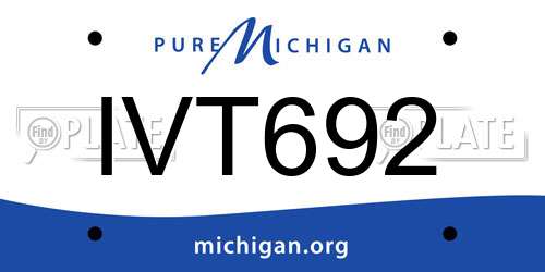 IVT692 Michigan License Plate
