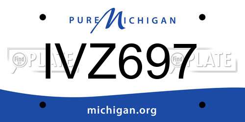 IVZ697 Michigan License Plate