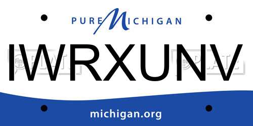 IWRXUNV Michigan License Plate