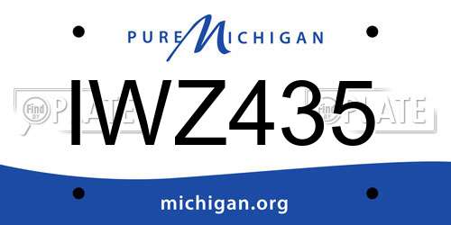 IWZ435 Michigan License Plate