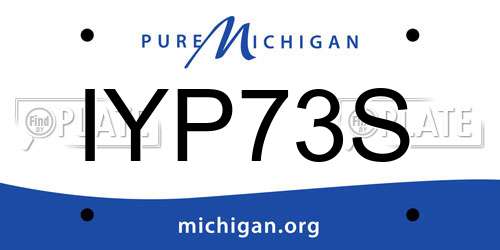 IYP73S Michigan License Plate