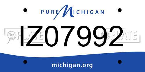 IZ07992 Michigan License Plate