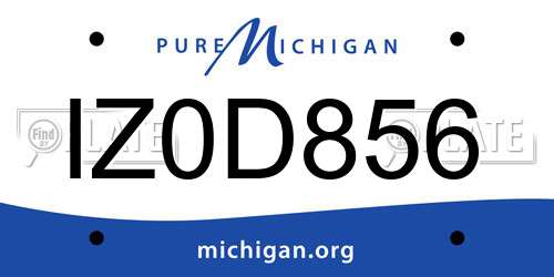 IZ0D856 Michigan License Plate