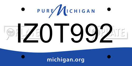 IZ0T992 Michigan License Plate
