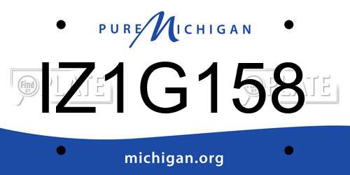 IZ1G158 Michigan License Plate
