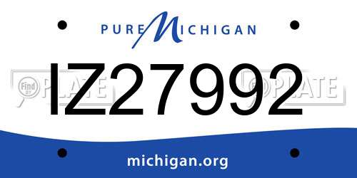 IZ27992 Michigan License Plate